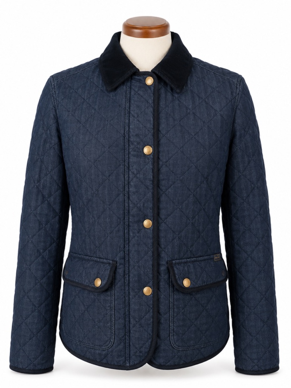 LAUREN RALPH LAUREN Quilted Denim Barn Jacket Size S EUC